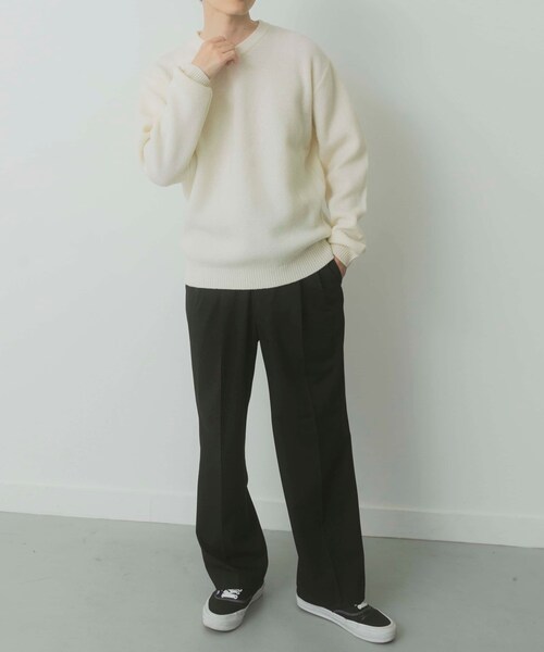 ITEMS URBANRESEARCH（アイテムズ アーバンリサーチ）の「タスマニア メリノウール100 Vネックニット（ニット/セーター・メンズ・WHT/BEG/MTD/DARK BLUE/BGD/CHA・M/L）」の12枚目の写真