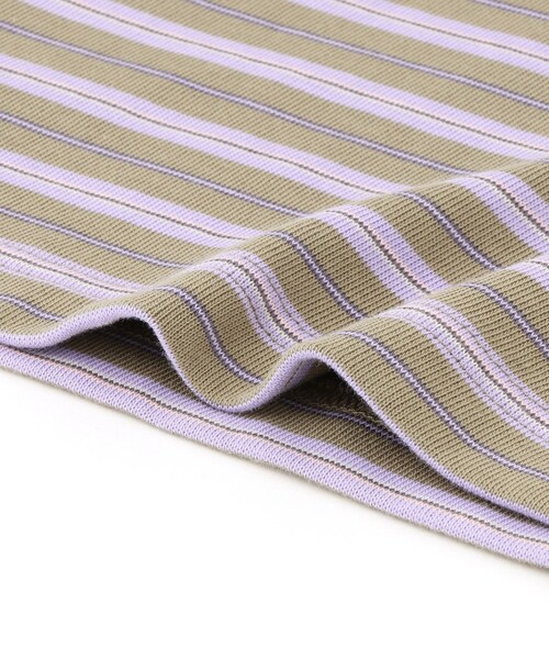 ADAM ET ROPE'(アダムエロペ)の「【HOMME girls×FRUIT OF THE LOOM】Striped Long Sleeve Polo(ポロシャツ・レディース・ラベンダー・S)」の12枚目の写真