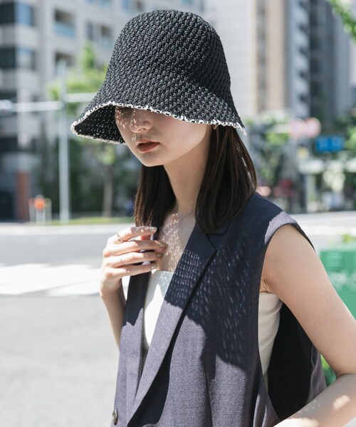 SENSE OF PLACE by URBAN RESEARCH(センスオブプレイスバイアーバンリサーチ)の「ボンネットベルハット(ハット・レディース・IVORY/BLACK・one)」の3枚目の写真