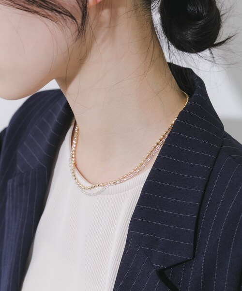 SMELLY（スメリー）の「コンビカラーチェーン2セットネックレス（ネックレス・レディース・GD/SV・-）」の7枚目の写真