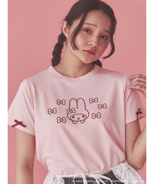 merry jenny（メリージェニー）の「【メロクロコラボ】My MelodyミニギンガムTee（Tシャツ/カットソー・レディース・レッド/ピンク/ブルー・F）」の17枚目の写真