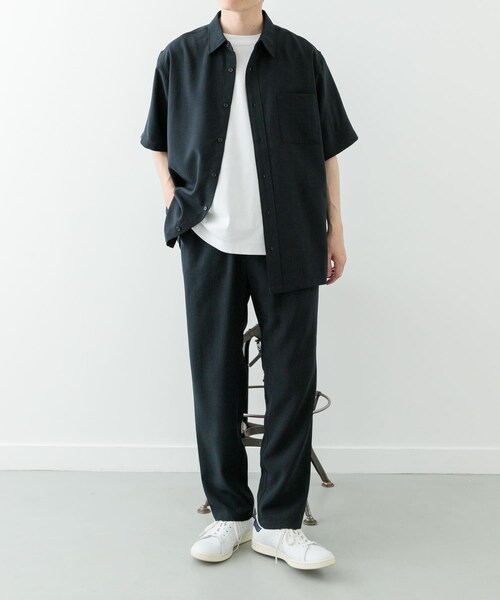 ITEMS URBANRESEARCH(アイテムズ アーバンリサーチ)の「『イージーケア/速乾/UVカット』『セットアップ対応』クイックドライリネンタッチ半袖シャツ(シャツ/ブラウス・メンズ・CHA/GRN/BRN/BLK・M/L)」の12枚目の写真