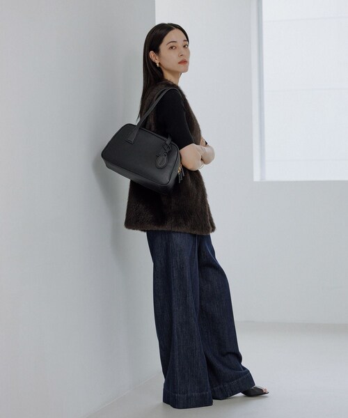 ROPE'(ロペ)の「【E'POR】TWO BOSTON BAG Medium/撥水・26AW新型(ハンドバッグ・レディース・ブラック/ダークブラウン・F)」の6枚目の写真