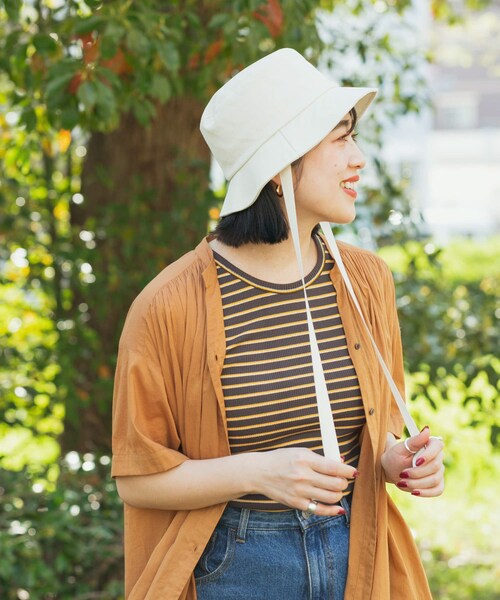 SMELLY（スメリー）の「コットンリボンバケットハット（ハット・レディース・BLK/IVO・-）」の16枚目の写真