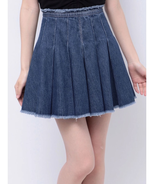 EVRIS（エヴリス）の「プリーツデニムミニスカート（デニムスカート・レディース・ブラック/インディゴ・S/M）」の7枚目の写真