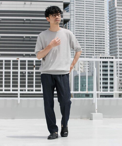URBAN RESEARCH ROSSO（アーバンリサーチロッソ）の「『UR TECH』AIRDRY半袖クルーニット（ニット/セーター・メンズ・CHARCOAL/NAVY/ICE GRAY/KHAKI・M/L/XL）」の8枚目の写真