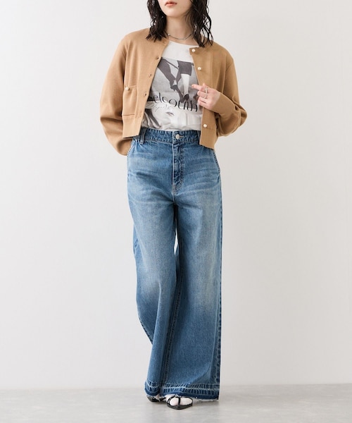 VIS(ビス)の「バギーワイドデニムパンツ(デニムパンツ・レディース・ブラック系/ブルー系・M/S/SS)」の12枚目の写真