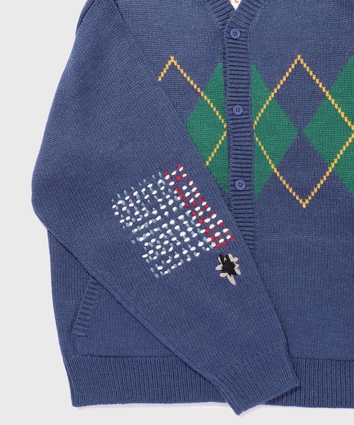 ADAM ET ROPE'(アダムエロペ)の「【RICE NINE TEN/ライス ナイン テン】ARGYLE CARDIGAN(カーディガン/ボレロ・メンズ・ダークグリーン/ネイビー/ワイン・1/2)」の13枚目の写真