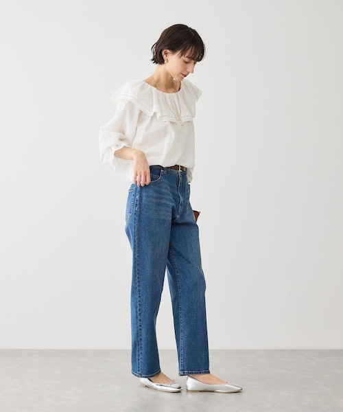 ROPE' PICNIC(ロペピクニック)の「お着軽シャツシリーズ レース使い2WAYオフショルシアーブラウス/接触冷感・通気性(シャツ/ブラウス・レディース・ブラック/ホワイト/ブルー系/イエロー・F)」の17枚目の写真