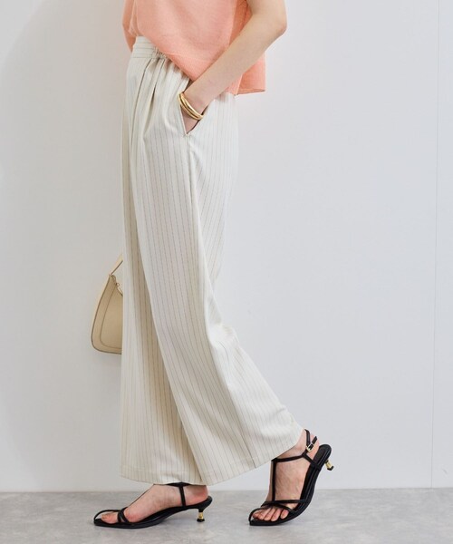 VIS（ビス）の「【接触冷感/UVケア】ピンストライプリラックスワイドパンツ（その他パンツ・レディース・グレー/キナリ/ネイビー系・M/S）」の18枚目の写真