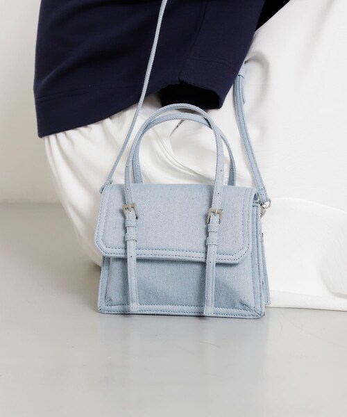 SENSE OF PLACE by URBAN RESEARCH(センスオブプレイスバイアーバンリサーチ)の「デニムショルダーバッグ(ショルダーバッグ・レディース・L.INDIGO/OFF WHITE・one)」の21枚目の写真
