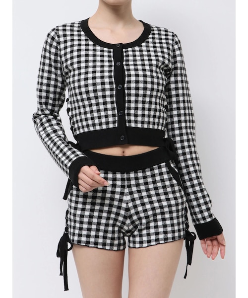 GYDA（ジェイダ）の「サイドレースアップアンサンブルニット【SETUP着用可】（ニット/セーター・レディース・ブラック/ライトミックス/ダークミックス・F）」の6枚目の写真