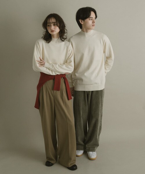 SENSE OF PLACE by URBAN RESEARCH（センスオブプレイスバイアーバンリサーチ）の「『一部WEB限定カラー』『洗濯可/毛玉防止』ストレッチモックネックニット（ニット/セーター・メンズ・IVORY/BLACK/NAVY/RED/BROWN/CHARCOAL/BEIGE/MINT/MUSTARD・M/L）」の15枚目の写真