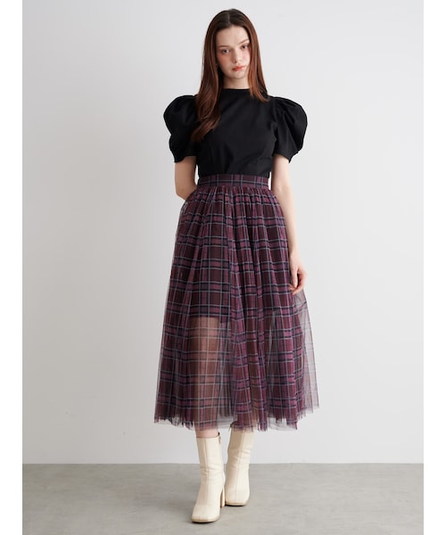 TULLE SKIRT SET MINI OP/チュールスカートセットミニワンピース
