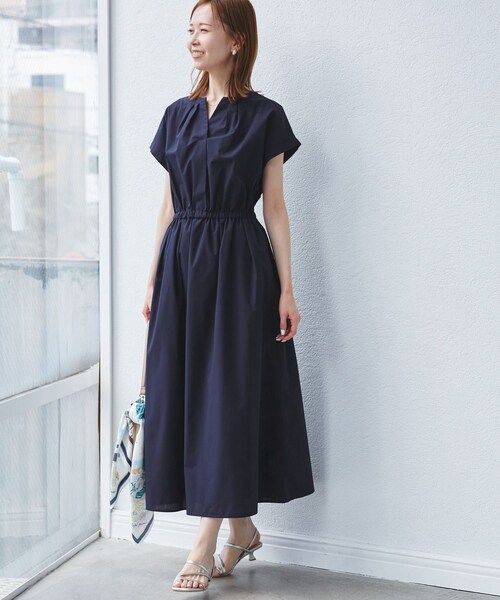 ROPE' PICNIC（ロペピクニック）の「【UVカット・接触冷感・イージーケア】スキッパーシャツワンピース（シャツワンピース・レディース・ベージュ/ネイビー/サックス・36/38）」の16枚目の写真