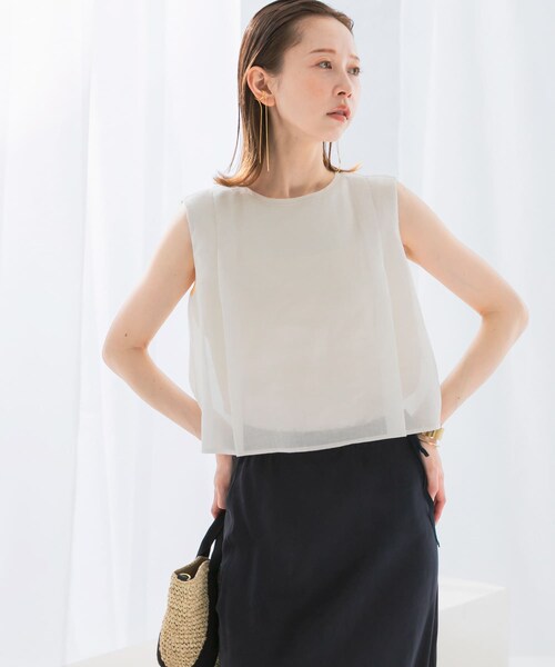 URBAN RESEARCH ROSSO（アーバンリサーチロッソ）の「シアーチンツレイヤードブラウス（シャツ/ブラウス・レディース・WHITE/MAUVE PINK/SLATE BLUE・FREE）」の10枚目の写真