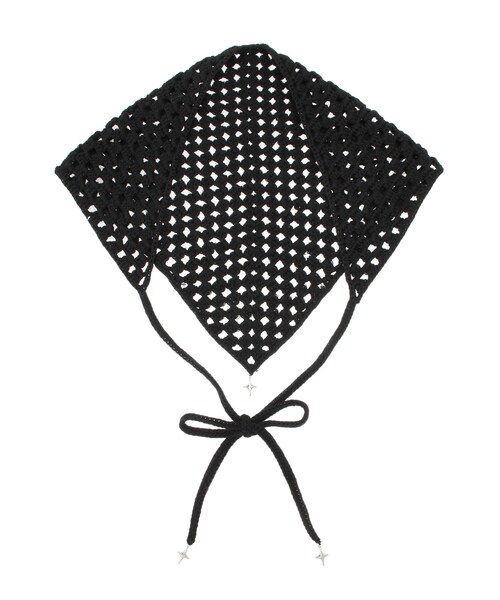 EMODA（エモダ）の「クロシェチャームバンダナ（マフラー・レディース・ホワイト/ブラック/レッド/ライトミックス・F）」の4枚目の写真