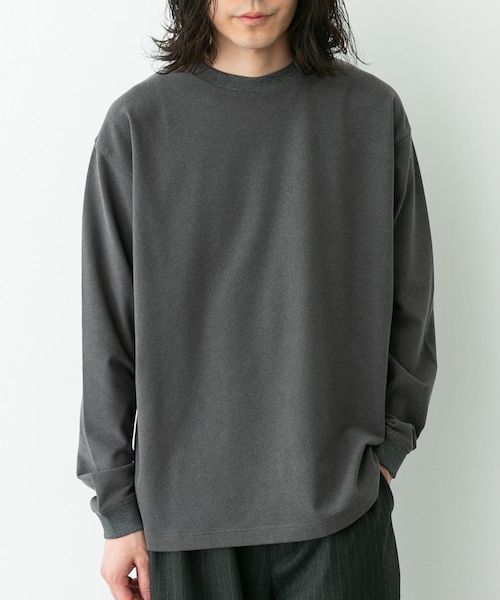 URBAN RESEARCH Sonny Label（アーバンリサーチサニーレーベル）の「ふわもちストレッチロングスリーブTEE（Tシャツ/カットソー・メンズ・オフ/チャコール/ボーダー・M/L/XL）」の3枚目の写真