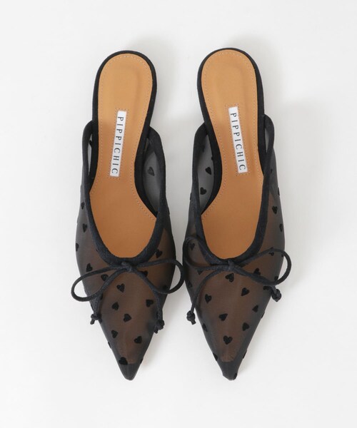 URBAN RESEARCH（アーバンリサーチ）の「PIPPICHIC　tule black heart flat（サンダル・レディース・BLACK・36/37/36.5）」の4枚目の写真