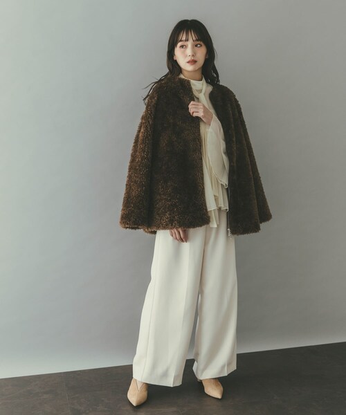 URBAN RESEARCH ROSSO（アーバンリサーチロッソ）の「シアーラメチュールフレアスリーブブラウス（シャツ/ブラウス・レディース・OFF WHITE/BLACK・Free）」の8枚目の写真