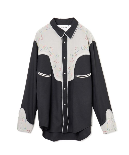 【KYOU/キョウ】MIRANDA Plant Embroidered Homage Western Shirt
