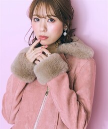 marun | 大きいサイズ スエード調ライダースジャケット marun(ライダースジャケット)