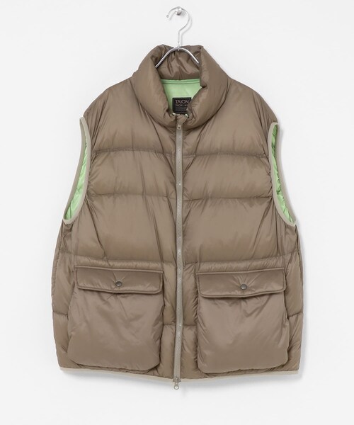 EKAL(エカル)の「TAION 別注ダウンベスト(ベスト・メンズ・DARK GREY/KHAKI・M/L)」の14枚目の写真