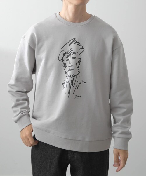 ITEMS URBANRESEARCH（アイテムズ アーバンリサーチ）の「フレンチアートプリントクルーネックスウェット（スウェット・メンズ・DRAWINGOFF/DRAWINGGRY/LOGO OFF/LOGO GRY・M/L）」の20枚目の写真