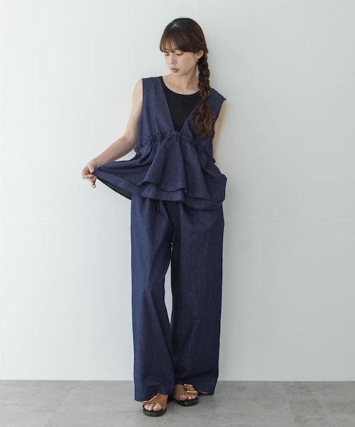 URBAN RESEARCH Sonny Label（アーバンリサーチサニーレーベル）の「ペプラムフリルアソートオールインワン（つなぎ/オールインワン・レディース・ブラック/デニム・36/38）」の20枚目の写真