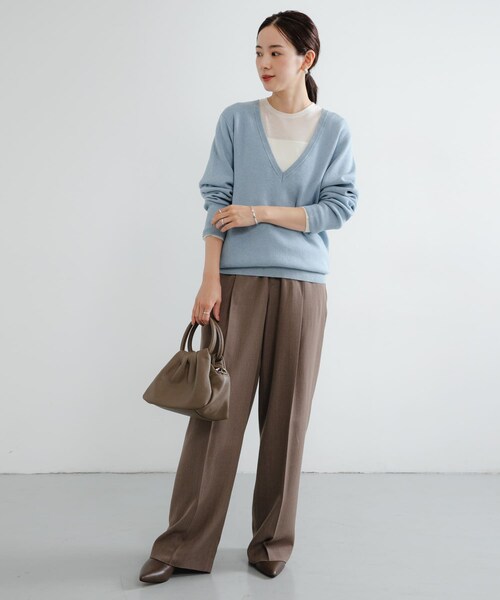URBAN RESEARCH（アーバンリサーチ）の「new basic　カシミヤコットンVネックチュニックニット（チュニック・レディース・KHAKI/PINK/SAX・FREE）」の21枚目の写真