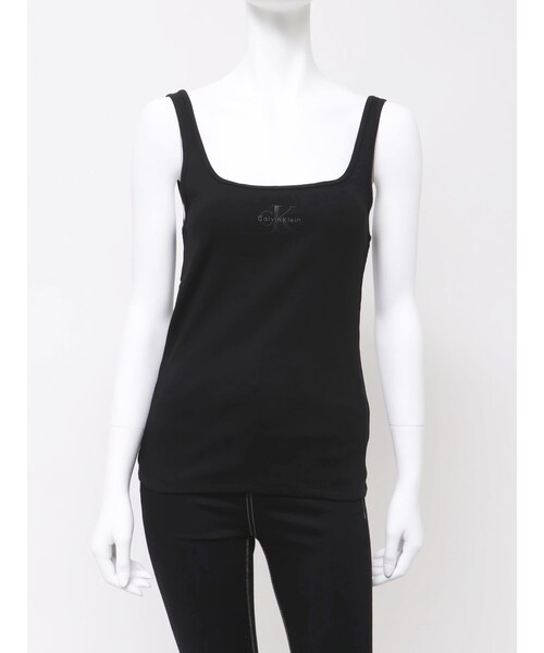 GYDA（ジェイダ）の「Calvin Klein MONOLOGO SCOOP NK（タンクトップ・レディース・オフホワイト/ブラック・S/F）」の8枚目の写真