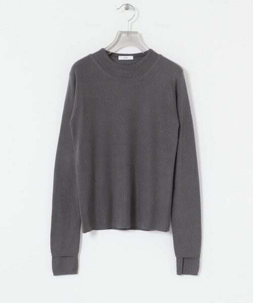 URBAN RESEARCH(アーバンリサーチ)の「ATON CIRCULER RIB CREW LAYERED(ニット/セーター・レディース・PINK/CHA GRAY・2)」の1枚目の写真