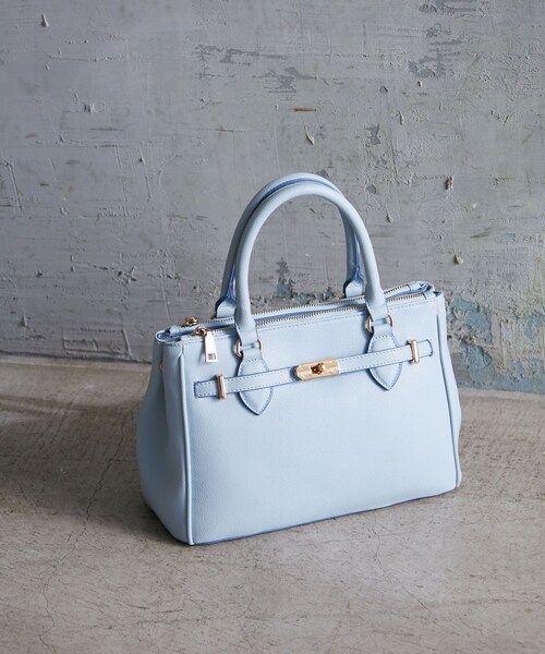 VIS（ビス）の「【新色追加】【2WAY】フロント金具3層トートバッグ（ショルダーバッグ・レディース・ブラック/キナリ/サックス/ベージュ・F）」の10枚目の写真