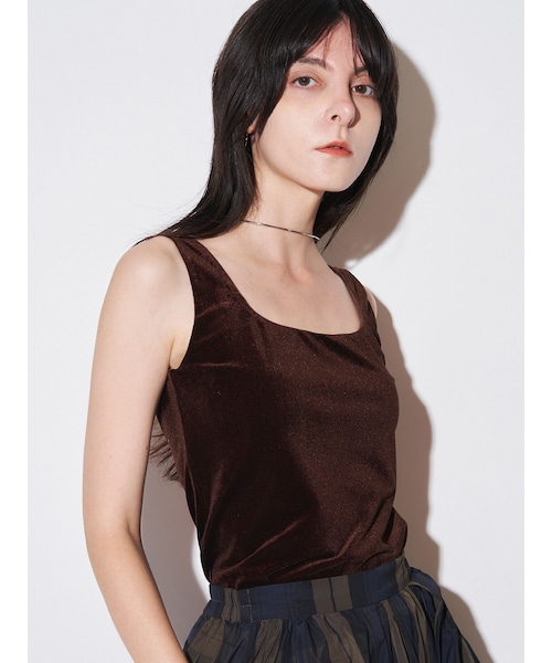 ELENDEEK（エレンディーク）の「VELOUR PAD TANK（タンクトップ・レディース・ネイビー/ブラウン/ベージュ・F）」の11枚目の写真