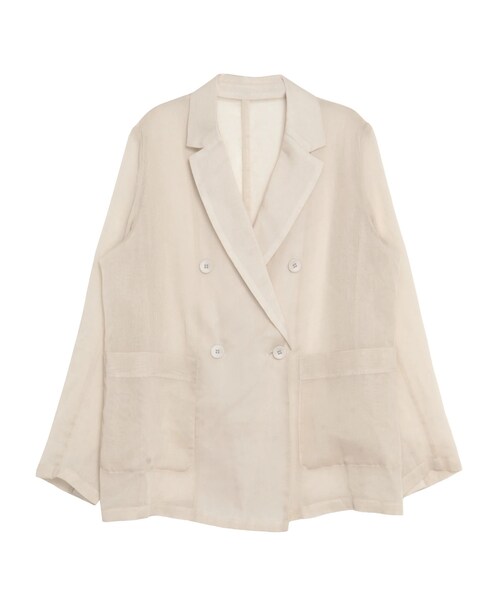 ELENDEEK（エレンディーク）の「SHEER JK（テーラードジャケット・レディース・オフホワイト/アイボリー/ブラック/ブルー・F）」の5枚目の写真