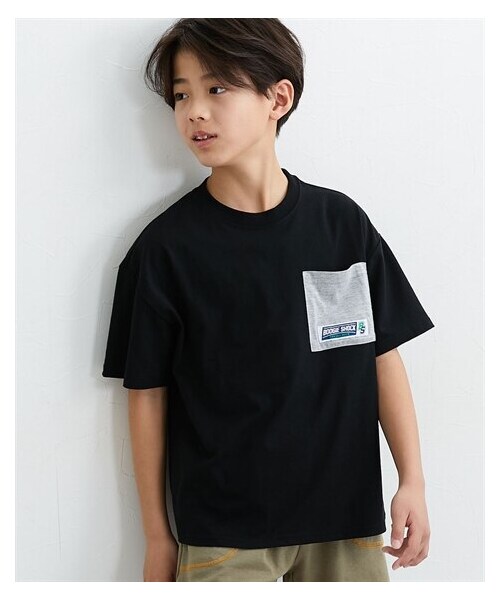 nissen（ニッセン）の「ビッグシルエット胸ポケット半袖Tシャツ（男の子・女の子）（Tシャツ/カットソー・キッズ・ネイビー/オフホワイト/黒・140/150/160）」の7枚目の写真