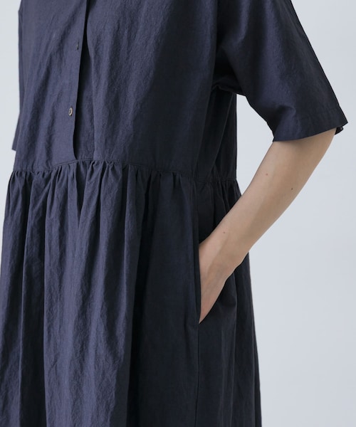 かぐれ（カグレ）の「オープンカラーシャツワンピース（ワンピース・レディース・NAVY/BLACK・Free）」の22枚目の写真