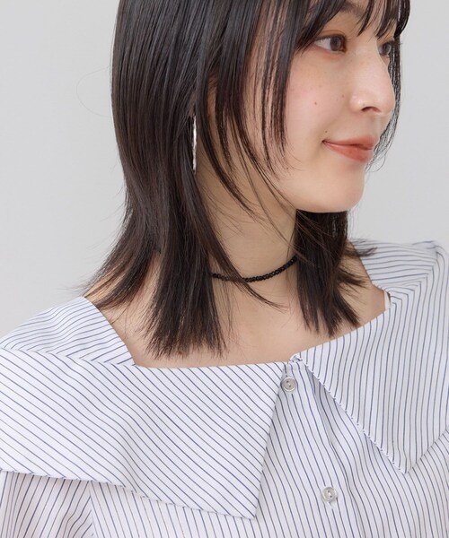 VIS（ビス）の「【夏トク価格】オフショルライクハーフスリーブブラウス/イージーケア（シャツ/ブラウス・レディース・ホワイト系/ダークブラウン系/ブルー系・F）」の8枚目の写真