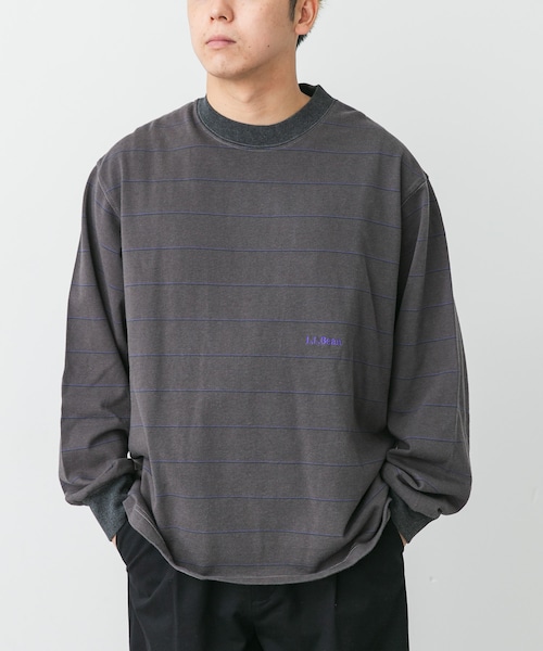 URBAN RESEARCH DOORS(アーバンリサーチドアーズ)の「L.L.Bean JAPAN EDITION UNION LONG SLEEVE STRIPE T-SHIRTS(Tシャツ/カットソー・メンズ・CCL×GREEN/BIRCH×NVY/BRN×YLW/NVY×CLOUD/SCA×NAVY・M/L/XL)」の1枚目の写真