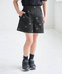 【KIDS/キッズ】リボン柄デニムピンタックパンツ