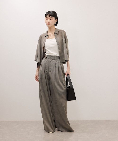 ADAM ET ROPE'（アダムエロペ）の「【定番】TWシアートロタックパンツ/接触冷感/防シワ（スラックス・レディース・ブラック/ベージュ/サックス・34/36/38）」の20枚目の写真