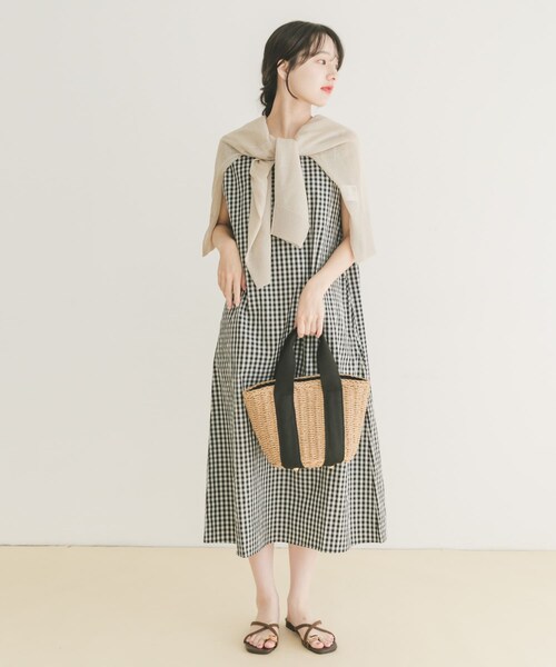ITEMS URBANRESEARCH（アイテムズ アーバンリサーチ）の「サッカーノースリーブワンピース（ワンピース・レディース・CHK/BLK/BRN・FREE）」の20枚目の写真