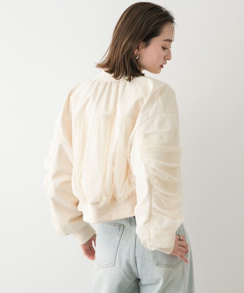 SENSE OF PLACE by URBAN RESEARCH(センスオブプレイスバイアーバンリサーチ)の「チュールレイヤードブルゾン(ブルゾン・レディース・IVORY/BLACK/L.BLUE・one)」の7枚目の写真