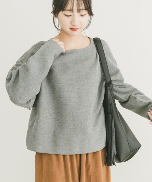 ITEMS URBANRESEARCH（アイテムズ アーバンリサーチ）の「バナナスリーブニット（ニット/セーター・レディース・OFF×BLK/RED/GRY/NVY×OFF・FREE）」の13枚目の写真