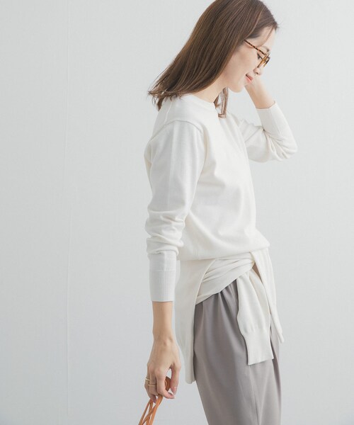 URBAN RESEARCH DOORS（アーバンリサーチドアーズ）の「オーガニックコットンクルーネックプルオーバー（ニット/セーター・レディース・OFF/YELLOW/BLUE・Free）」の5枚目の写真