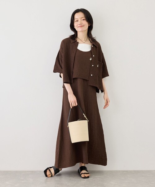 ROPE' PICNIC(ロペピクニック)の「【BEVERLYHILLS POLO CLUB】ふくれジャガードキャミワンピース(ワンピース・レディース・ブラック/キナリ/ブラウン・F)」の21枚目の写真