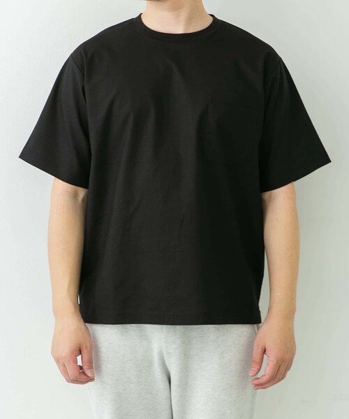 URBAN RESEARCH Sonny Label（アーバンリサーチサニーレーベル）の「『接触冷感/イージーケア』リネン混ショートスリーブTシャツ（Tシャツ/カットソー・メンズ・オフ×ブラック/ブラック/ネイビー/チャコール・M/L/XL）」の20枚目の写真