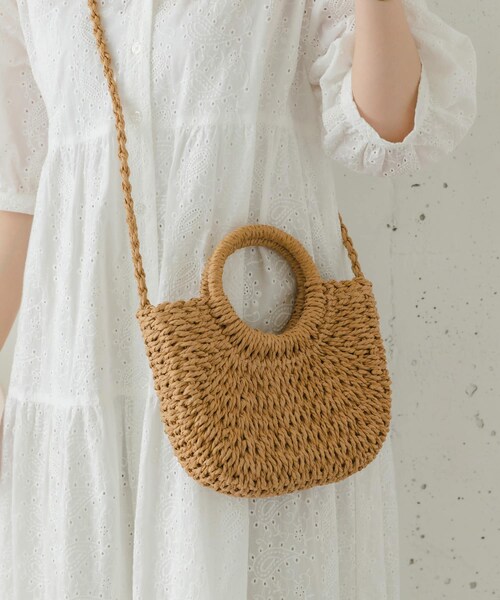 RODE SKO（ロデスコ）の「ミニラウンドハンドルカゴバッグ（かごバッグ・レディース・GRAY MIX/BEIGE MIX/NATURAL・one）」の3枚目の写真
