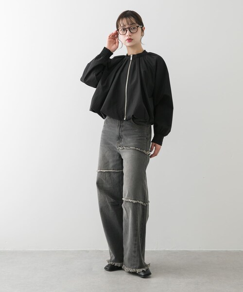 SENSE OF PLACE by URBAN RESEARCH（センスオブプレイスバイアーバンリサーチ）の「バルーンブルゾン（ブルゾン・レディース・BEIGE/BLACK/IVORY・one）」の22枚目の写真