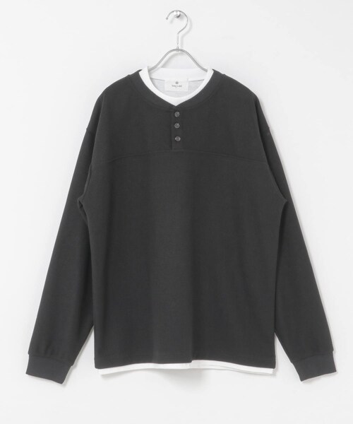 URBAN RESEARCH Sonny Label（アーバンリサーチサニーレーベル）の「ワッフルレイヤードロングスリーブTEE（Tシャツ/カットソー・メンズ・ブラック/グレー/ブルーグレー・M/L）」の7枚目の写真